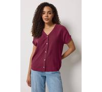 M&Co Women's Button Front Blouse in Dark Red | Size: 14
