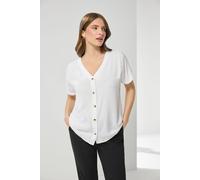 M&Co Women's Button Front Blouse in White | Size: 18