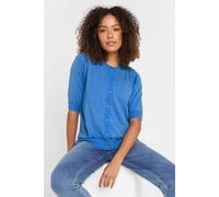 M&Co Women's Button Through Short Sleeve Cardigan in Blue | Size: 10-12 M&Co Blue 10-12