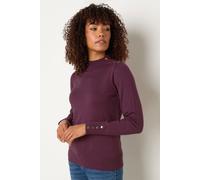 Button Turtle Neck Jumper M&Co Purple 18-20