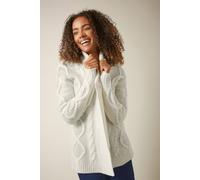 M&Co Women's Cable Knit Cardigan in White | Size: 14-16 M&Co White 14-16