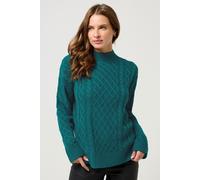M&Co Women's Cable Knit Jumper in Teal | Size: 10-12 M&Co Teal 10-12