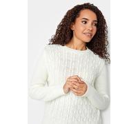 M&Co Women's Cable Knit Jumper in White | Size: 18-20 M&Co White 18-20