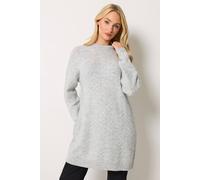 M&Co Women's Cable Knit Tunic Jumper in Light Grey | Size: 14/16