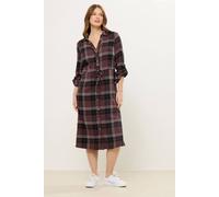 M&Co Women's Check Cotton Shirt Dress in Brown | Size: 10 M&Co Brown 10