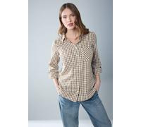 M&Co Women's Check Cotton Shirt | Size: 18 M&Co Multicolor 18