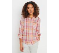 M&Co Women's Check Dobby Tab Sleeve Shirt in Pink | Size: 20 M&Co Pink 20