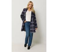 M&Co Women's Check Tailored Coat in Black | Size: 16