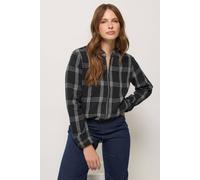 M&Co Women's Check Zip Through Jacket in Black | Size: 10