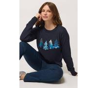 M&Co Women's Christmas Trees Embellished Knitted Jumper in Dark Navy | Size: 22-24 M&Co Dark Navy 22-24