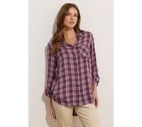 M&Co Women's Classic Checked Shirt in Purple | Size: 16 M&Co Purple 16