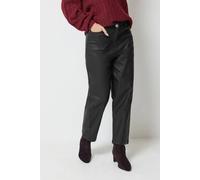 M&Co Women's Coated Barrel Leg Jeans in Black | Size: 14S