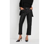 M&Co Women's Coated Straight Leg Jeans in Black | Size: 16L