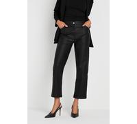 M&Co Women's Coated Straight Leg Jeans in Black | Size: 18S M&Co Black 18S