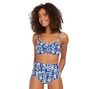 M&Co Womens Cobalt Ikat Print High Waisted Bikini Brief - Women's