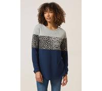 M&Co Women's Colourblock Leopard Print Top in Blue | Size: 10 M&Co Blue 10