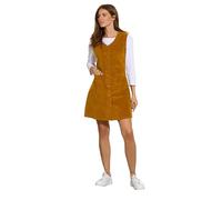 M&Co Womens Cord Button Through Pinafore Dress - Women's Orange