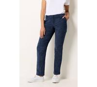 M&Co Women's Cord Tailored Straight Leg Trousers in Blue | Size: 16