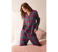 M&Co Women's Cotton Check Pyjama Set in Red | Size: 18-20 M&Co Red 18-20