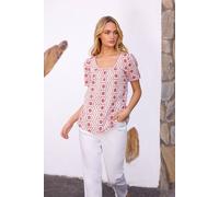 M&Co Women's Cotton Embroidered Top | Size: 12