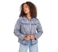 Floral Print Quilted Jacket M&Co Blue 16
