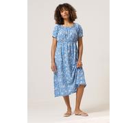 M&Co Floral Print Cotton Midi Dress - Women's Blue