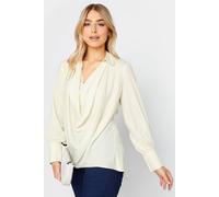 M&Co Women's Cowl Neck Blouse in White | Size: 10