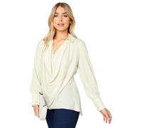 M&Co Womens Cowl Neck Blouse - Women's White
