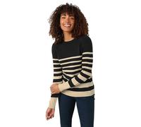 M&Co Womens Cream Stripe Crew Neck Jumper - Women's