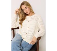 M&Co Women's Crochet Cardigan in Cream | Size: 10-12 M&Co Cream 10-12