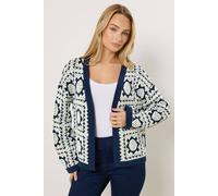 M&Co Women's Crochet Knitted Cardigan | Size: 14-16 M&Co Multicolor 14-16
