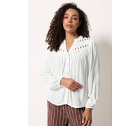 M&Co Women's Crochet Long Sleeve Blouse in White | Size: 20 M&Co White 20