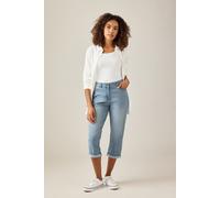 M&Co Women's Cropped Denim Jeans in Light Blue | Size: 8 M&Co Light Blue 8