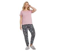 M&Co Womens Cuffed Star Print Pyjama Set - Women's Pink