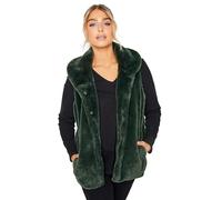 M&Co Womens Dark Faux Fur Collared Gilet - Women's