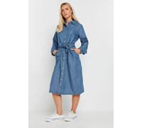M&Co Women's Denim Midi Dress in Blue | Size: 14