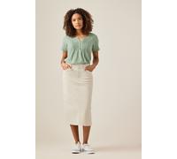 M&Co Women's Denim Midi Skirt in Cream | Size: 12 M&Co Cream 12
