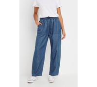 M&Co Women's Denim Tie Waist Jeans in Blue | Size: 16