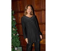 M&Co Women's Diamante Embellished Tunic Jumper in Black | Size: 14 M&Co Black 14