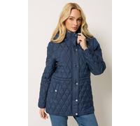 M&Co Women's Diamond Quilted Jacket in Mid Navy | Size: 20