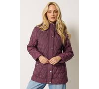 M&Co Women's Diamond Quilted Jacket in Purple | Size: 14