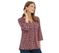 M&Co Womens Ditsy Floral Cotton Henley Top - Women's Pink