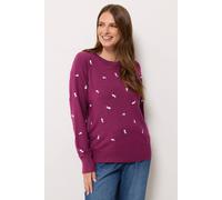 M&Co Women's Ditsy Floral Embroidered Jumper in Purple | Size: 18/20