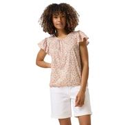 M&Co Womens Ditsy Floral Frill Top - Women's Orange