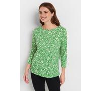 M&Co Womens White Cotton Ditsy Floral Top - Women's