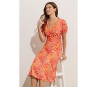 M&Co Womens Ditsy Floral Wrap Dress - Women's Orange