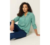 M&Co Women's Dobby Cotton Long Sleeve Shirt in Green | Size: 12 M&Co Green 12
