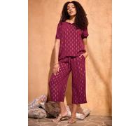 M&Co Women's Foil Cropped Trousers in Raspberry | Size: 16 M&Co Raspberry 16