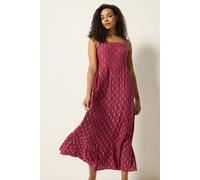 M&Co Women's Dobby Foil Detail Maxi Dress in Raspberry | Size: 20