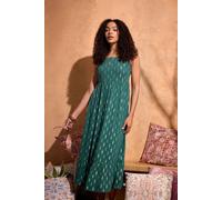M&Co Women's Dobby Foil Maxi Beach Dress in Teal | Size: 14